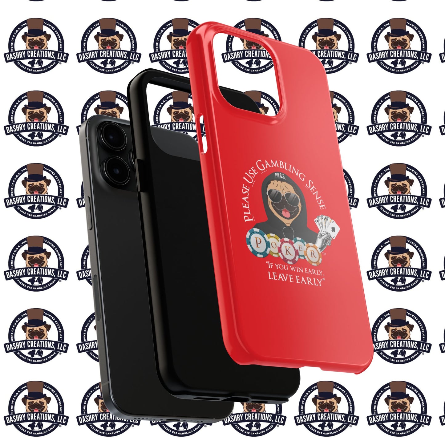 Poker “Win Early Leave” Early Black Hoodie Tough Phone Cases