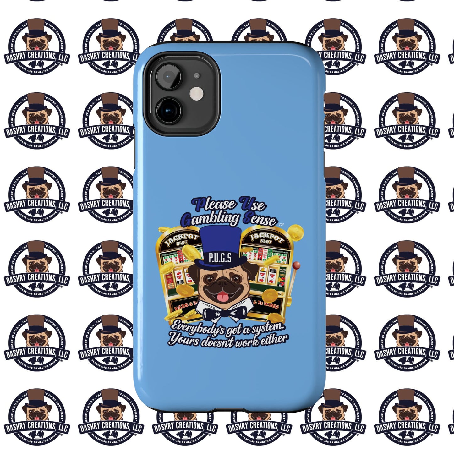 Slots “Everybody’s Got A System” Blue & Black Top Hat Tough Phone Cases