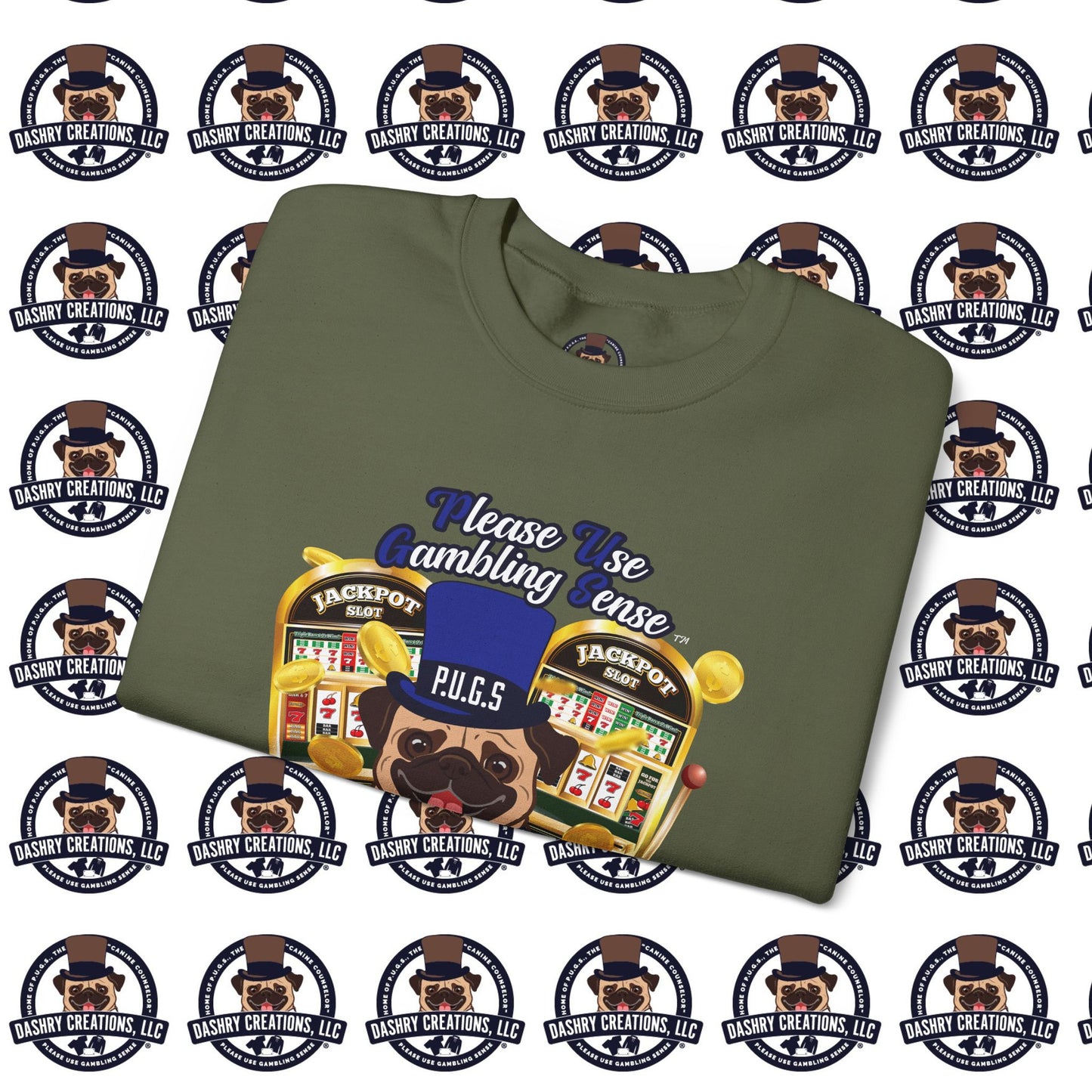 Slots “Everybody’s Got A System” Blue & Black Top Hat Unisex Heavy Blend™ Crewneck Sweatshirt