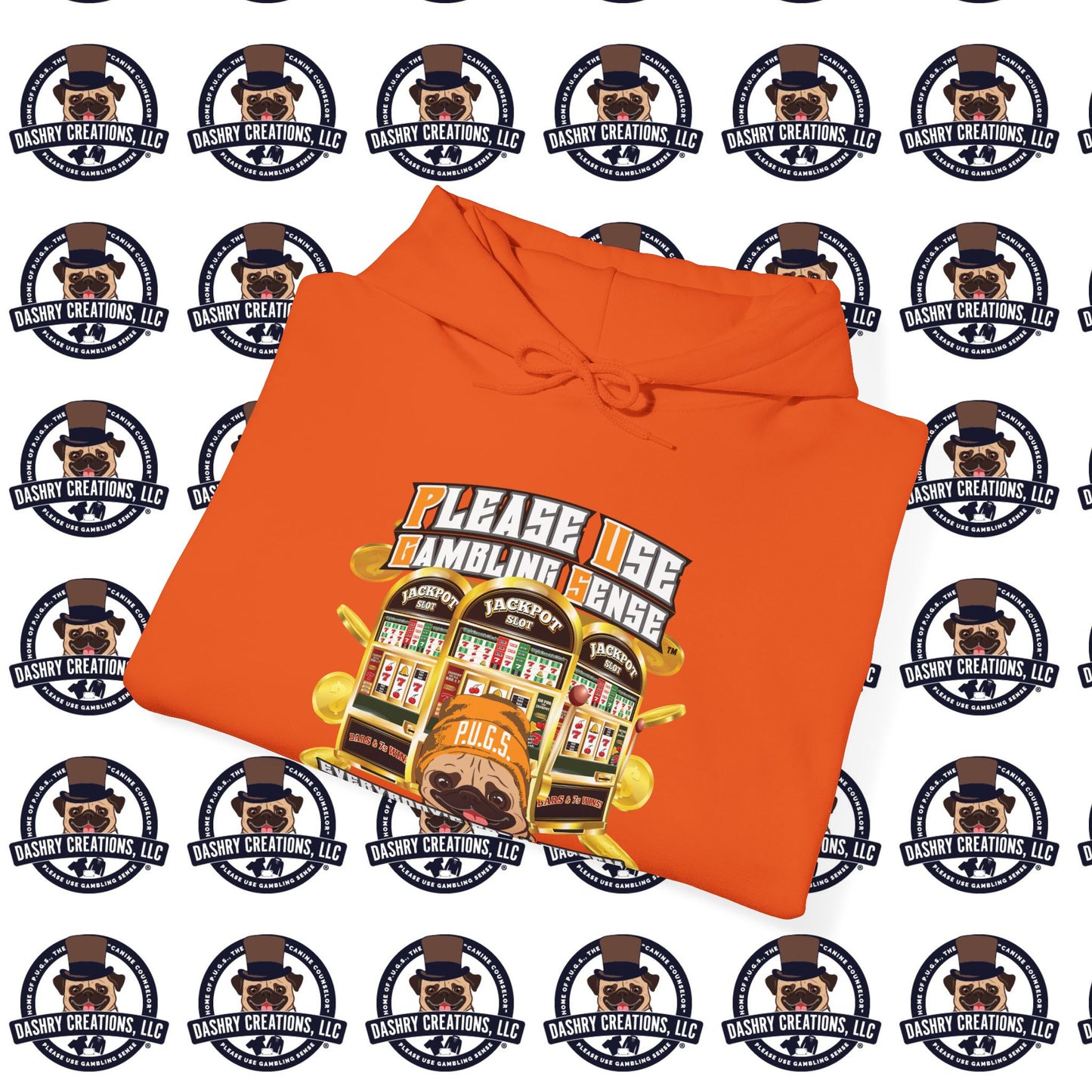 Slots “Everybody’s Got A System” Orange Wool Cap Unisex Heavy Blend™ Hooded Sweatshirt