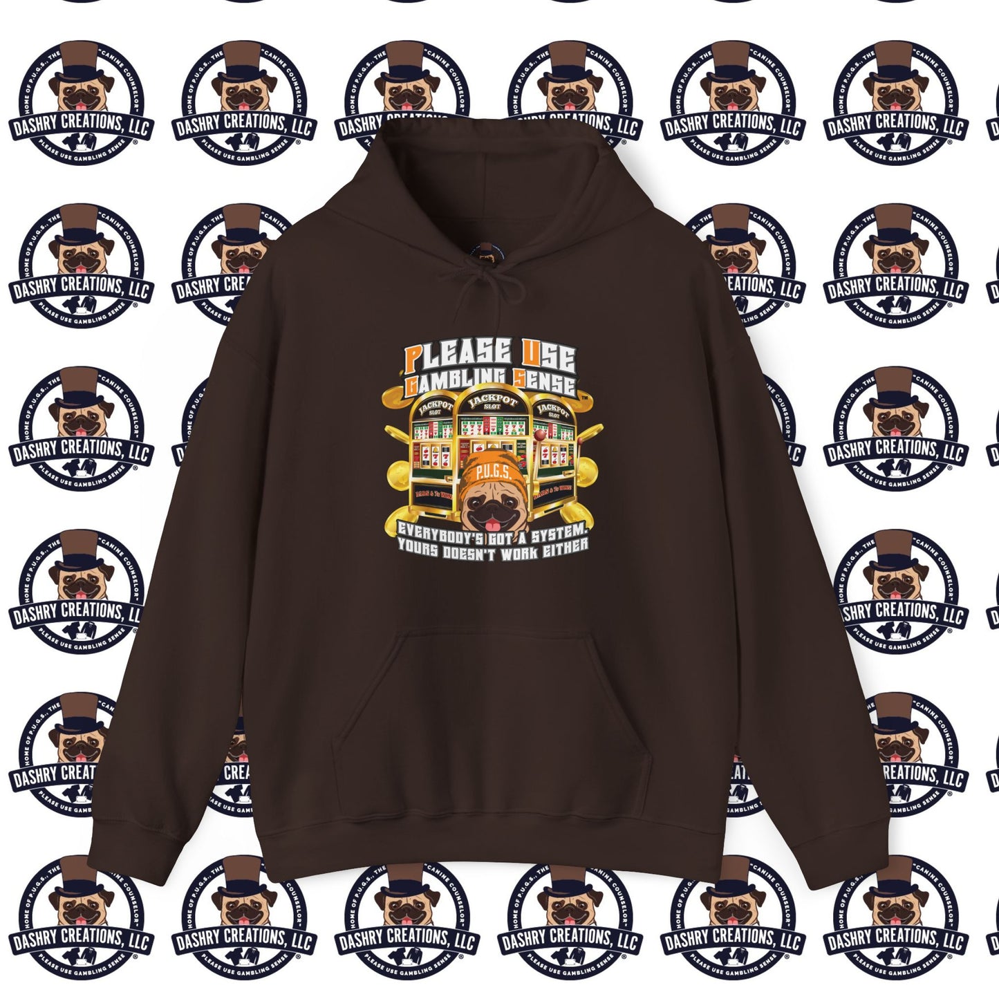 Slots “Everybody’s Got A System” Orange Wool Cap Unisex Heavy Blend™ Hooded Sweatshirt