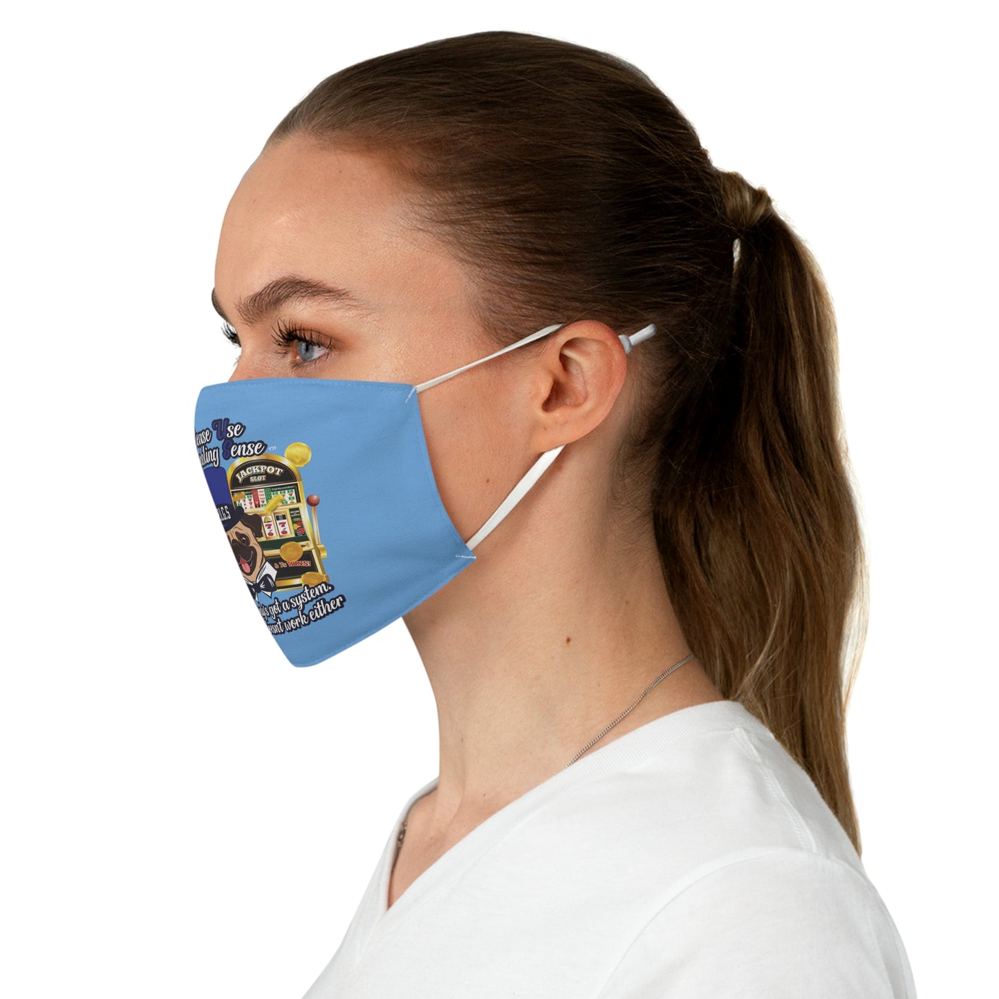 Slots “Everybody’s Got A System” Blue & Black Top Hat Fabric Face Mask