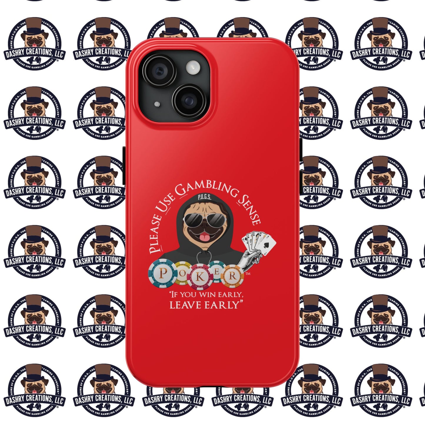 Poker “Win Early Leave” Early Black Hoodie Tough Phone Cases