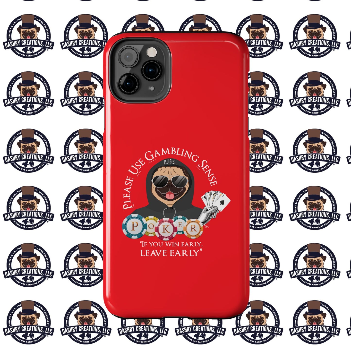 Poker “Win Early Leave” Early Black Hoodie Tough Phone Cases