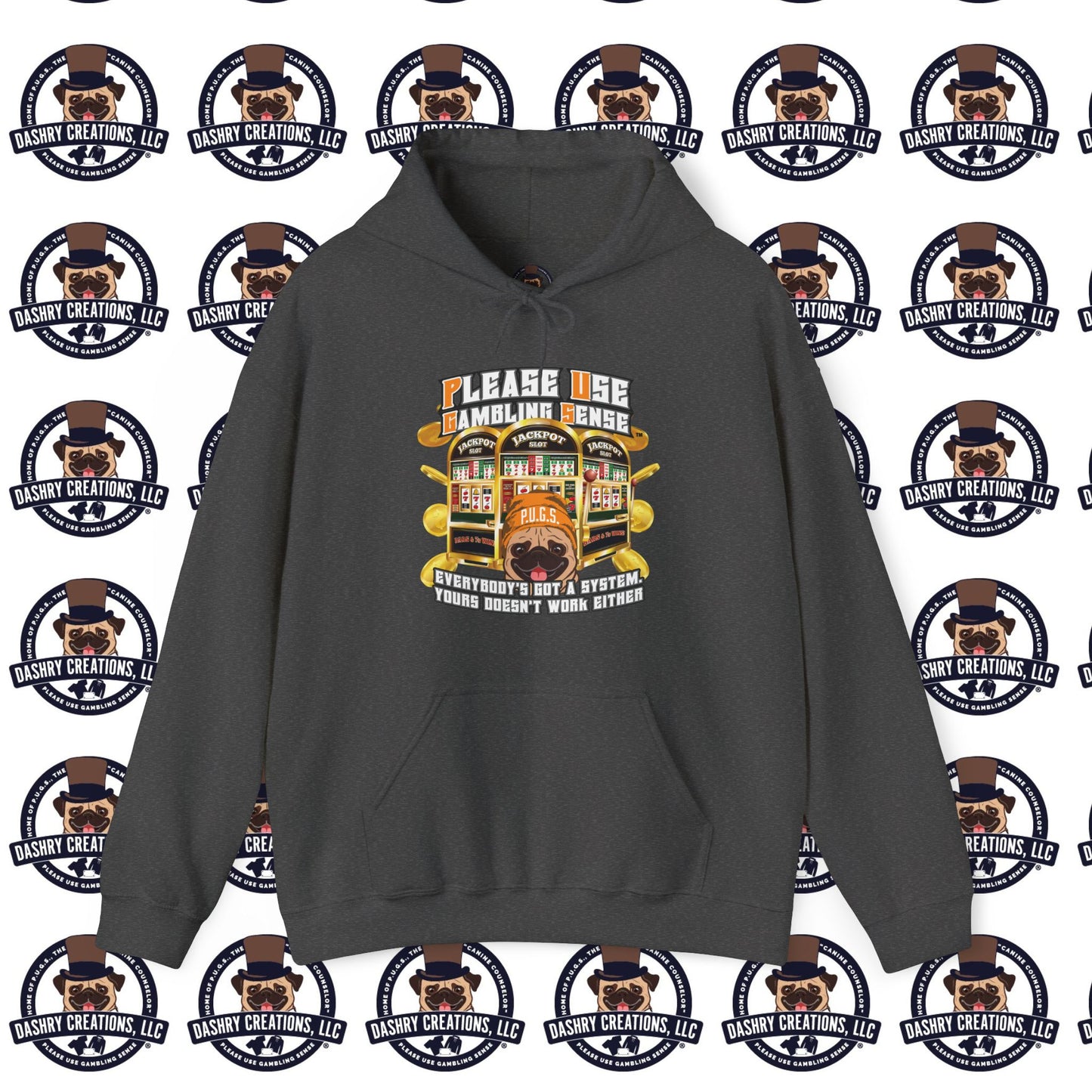 Slots “Everybody’s Got A System” Orange Wool Cap Unisex Heavy Blend™ Hooded Sweatshirt