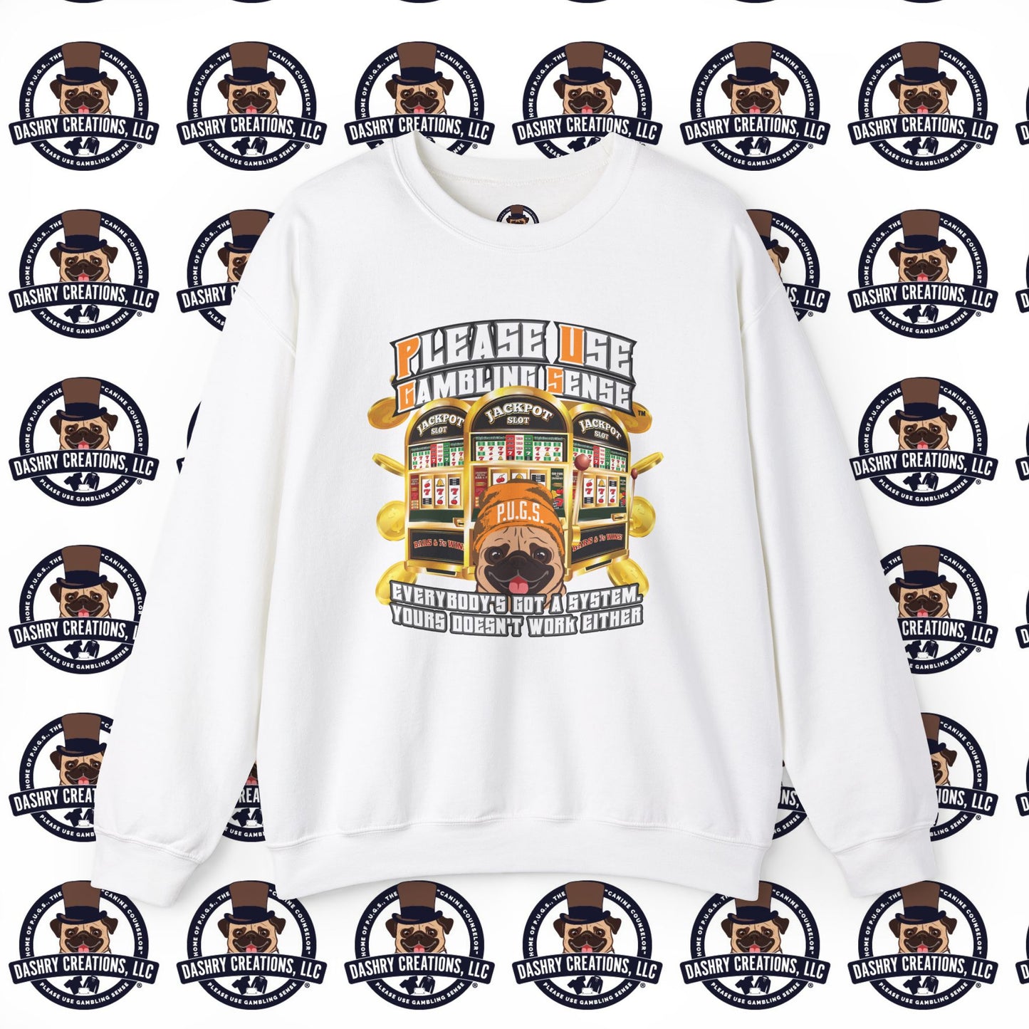 Slots “Everybody’s Got A System” Orange Wool Cap Unisex Heavy Blend™ Crewneck Sweatshirt