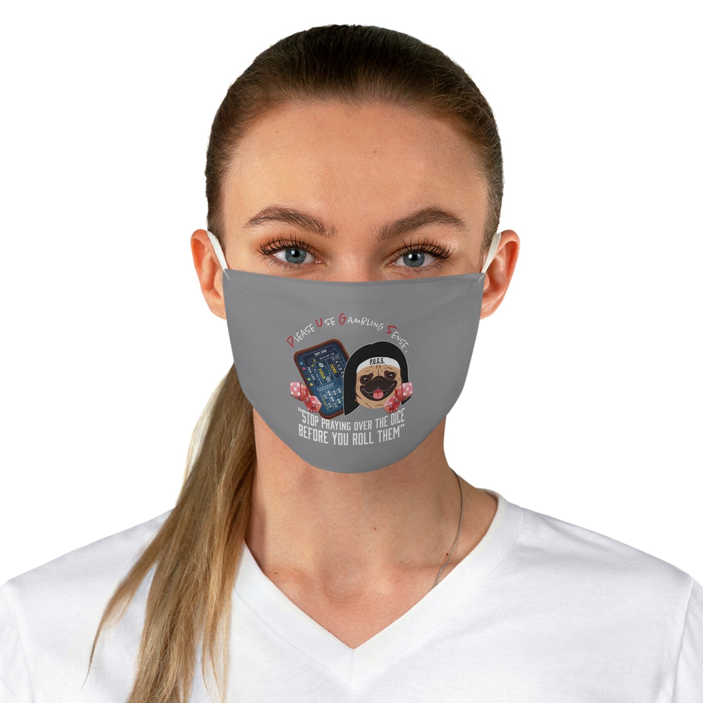 Craps “Praying Over Dice” Nun’s Veil Fabric Face Mask