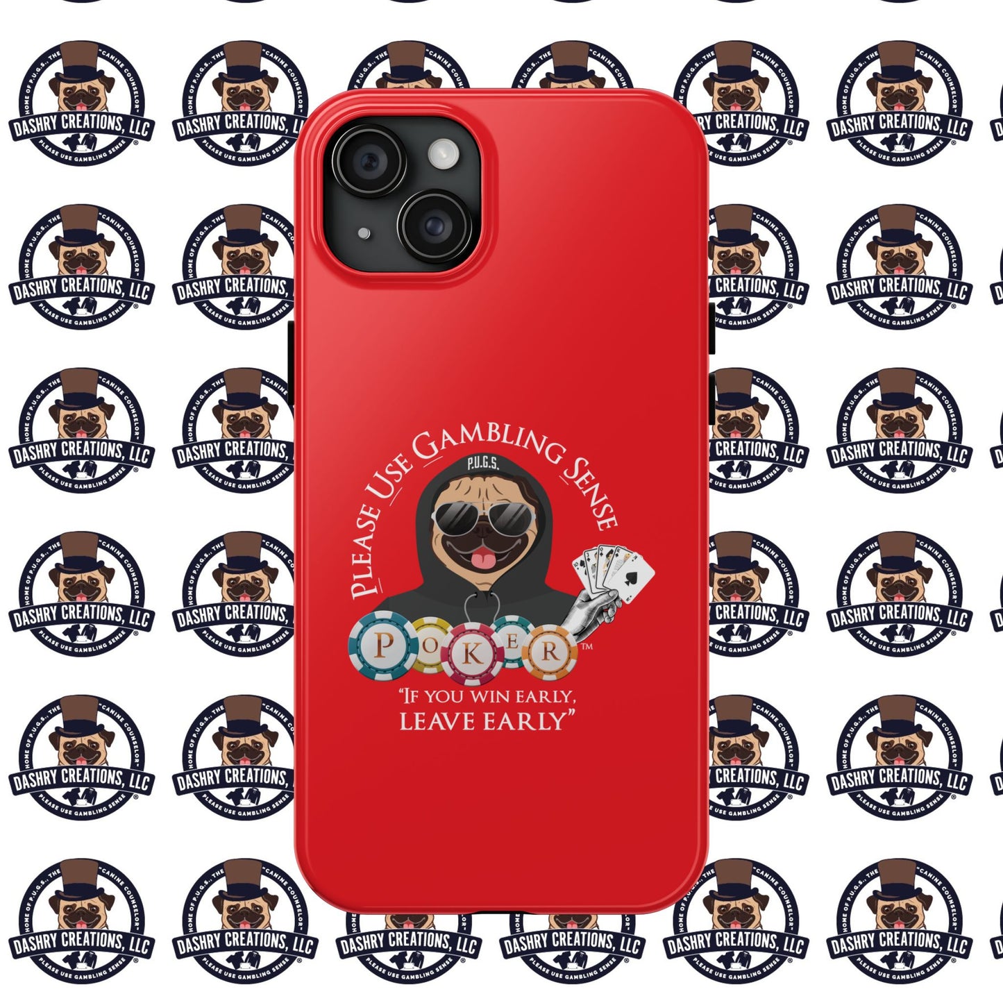 Poker “Win Early Leave” Early Black Hoodie Tough Phone Cases