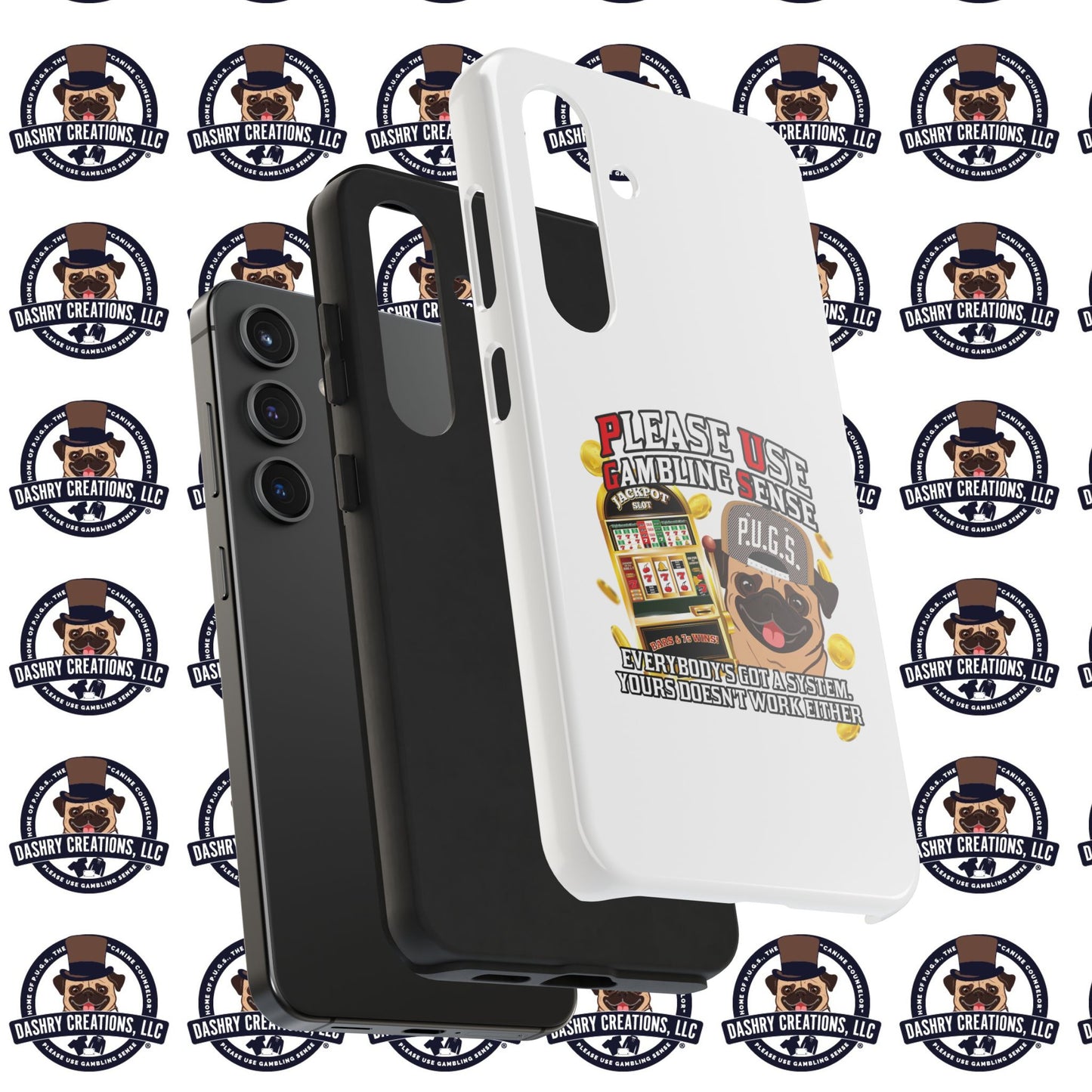 Slots “Everybody’s Got A System” Tan & White Backwards Baseball Cap Tough Phone Cases