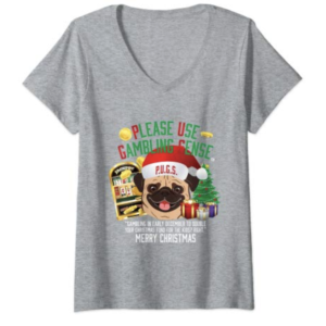 Christmas Slots Gambling V-Neck T-Shirt
